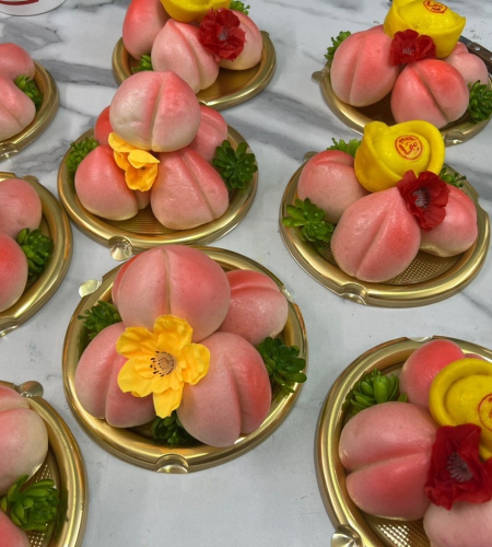 Set Bánh Bao Đào Tiên Nhân Đậu Xanh (5 Cái)